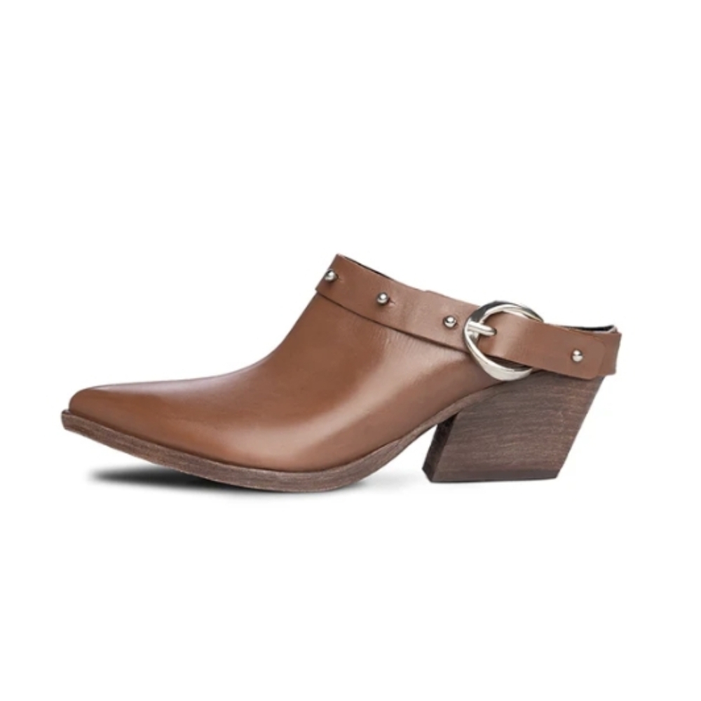 Golo Woody Brown Leather Studded Women's Shoes In‎ Cognac Size 9